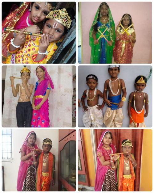 Fancy Dress like Krishna and Gopikas by Balvikas kids Sri Sathya Sai Seva Organizations TS